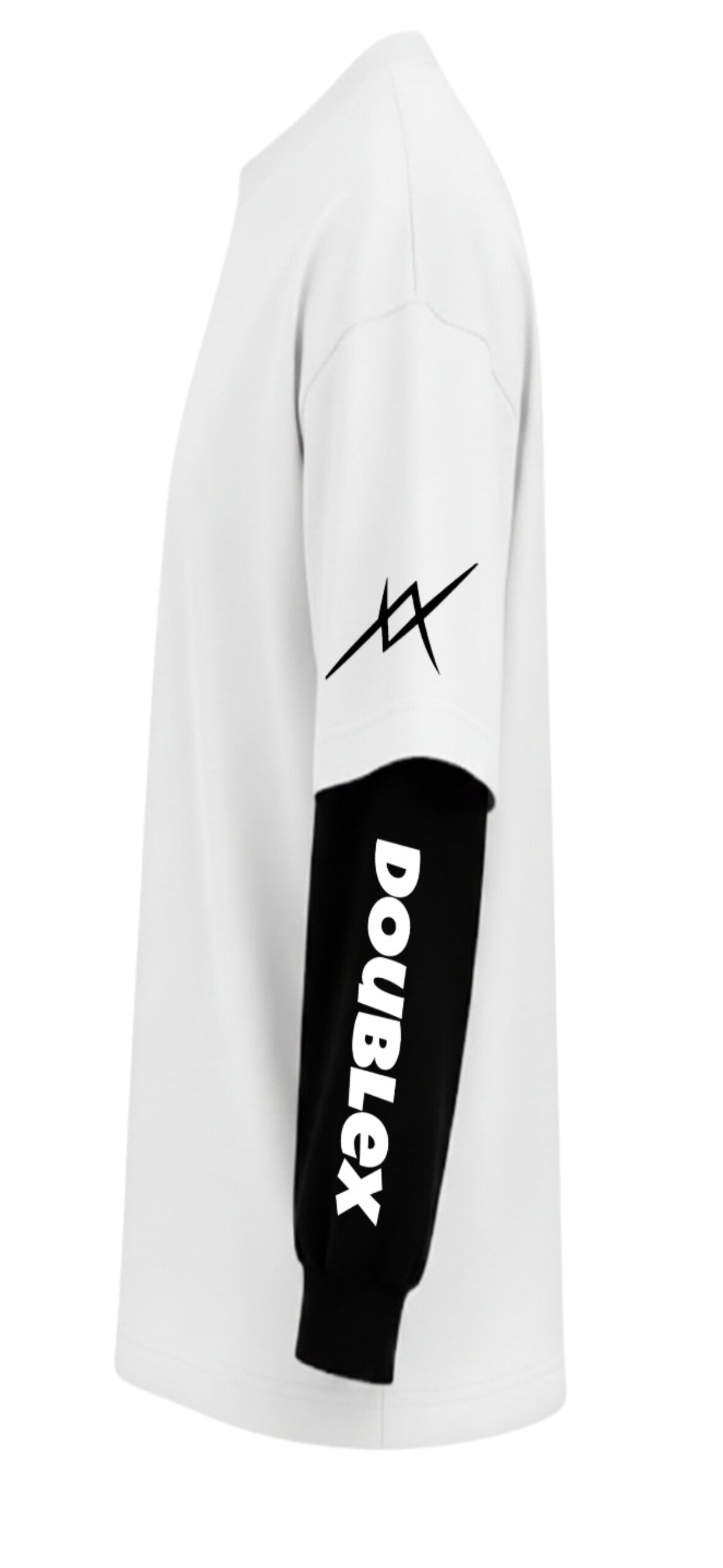 Doublex Layered Oversized Tee – White/Black