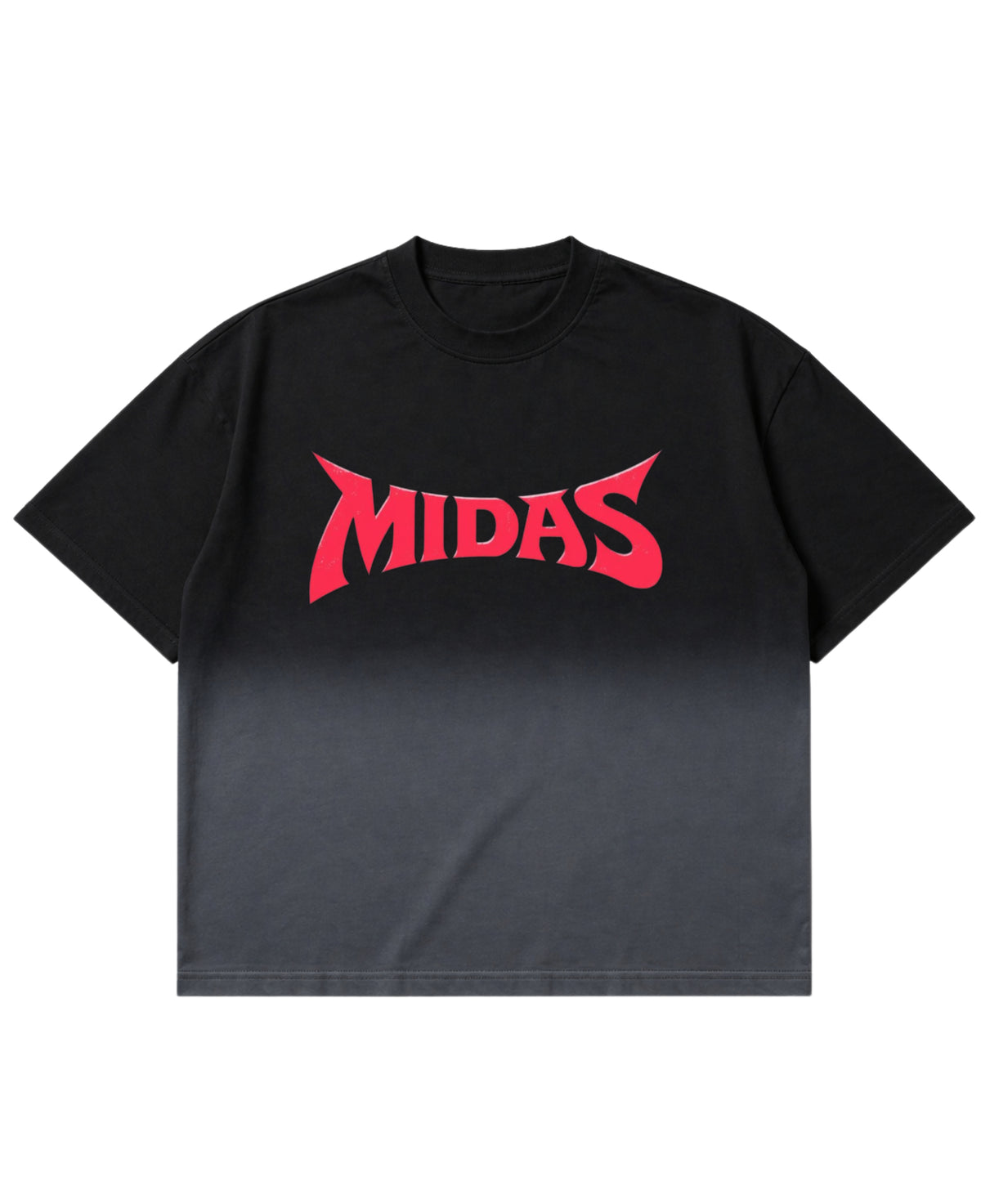 Black Ombré Wash Boxy Fit T-shirt Front Design