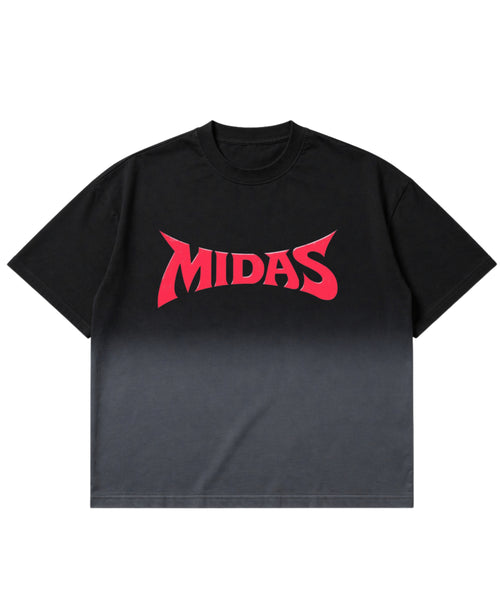 Black Ombré Wash Boxy Fit T-shirt Front Design