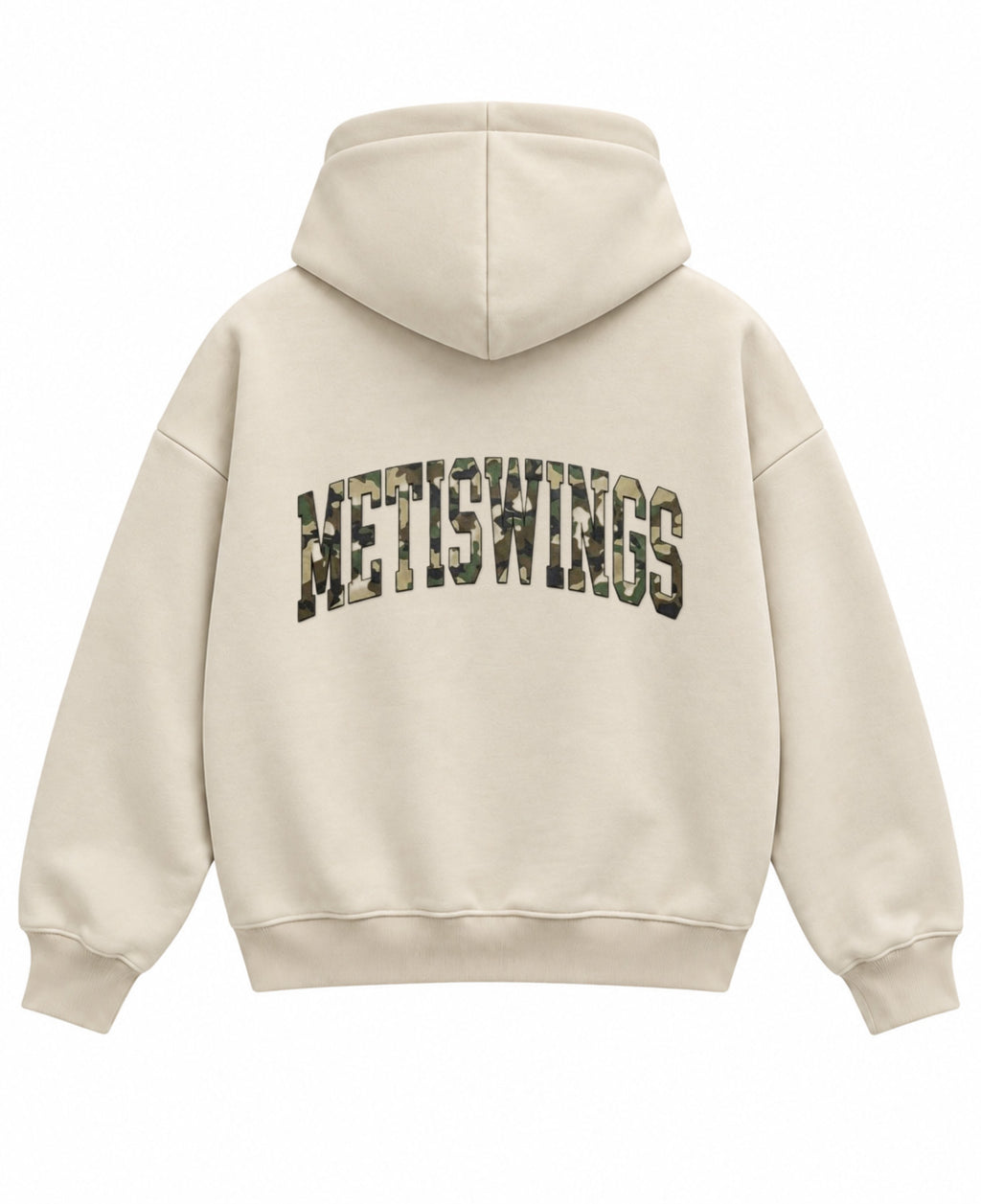 Cream Boxy Hoodie Back Design