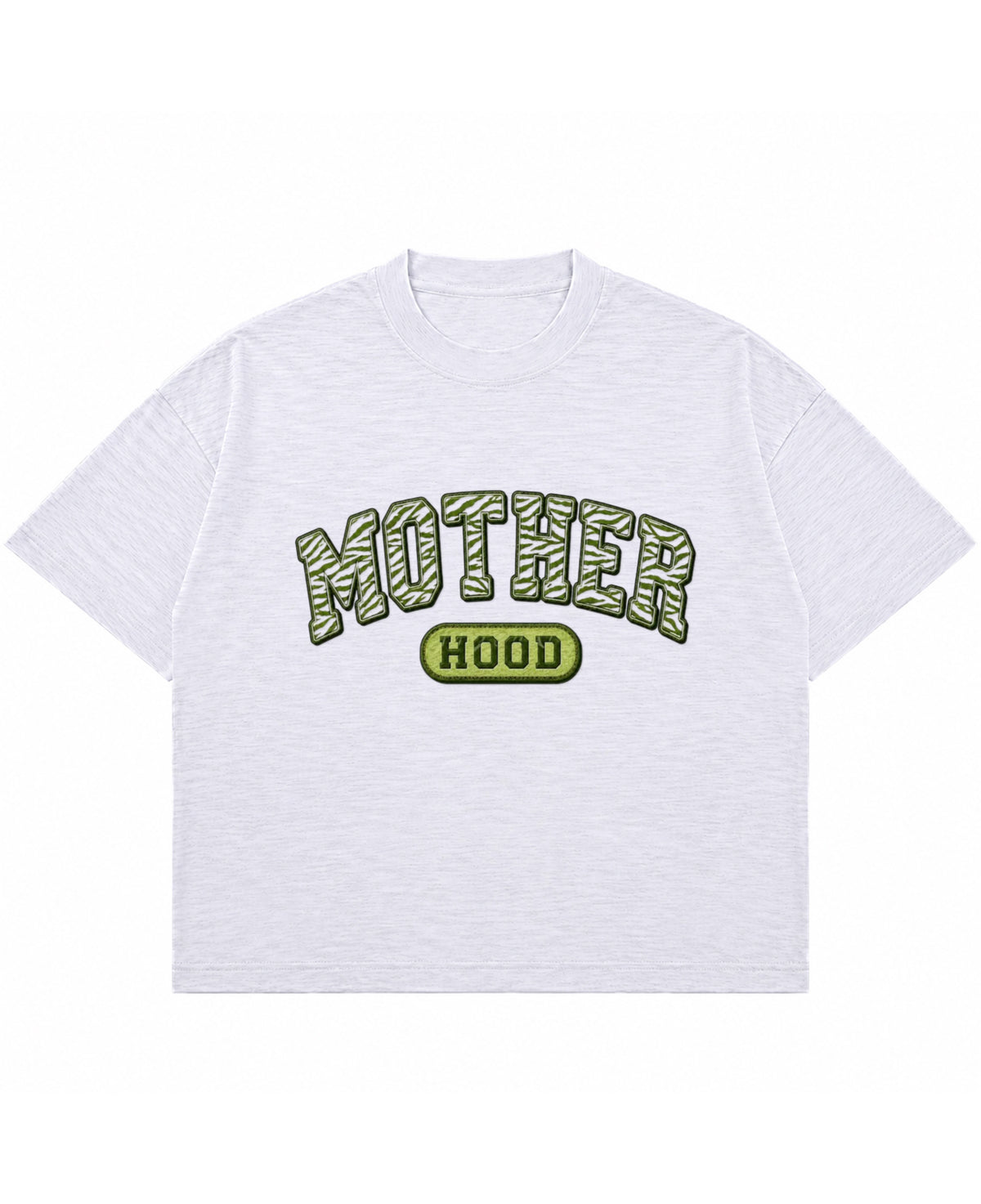 Dusty White Boxy Slub tee Front Design