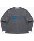 Acidwash waffle knit oversized full-sleeve Front Design