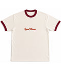 Off White & Maroon Ringer tee Front Design